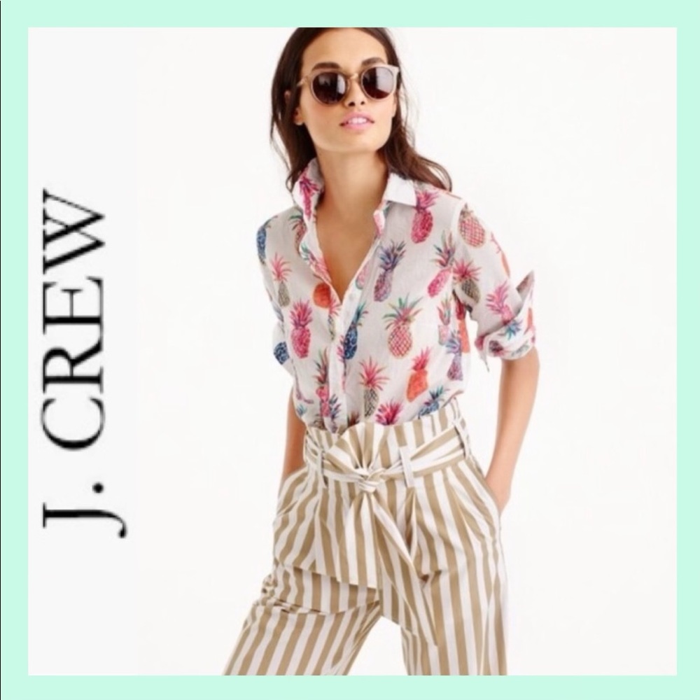 Pre-owned J.CREW Ratti Painted Pineapple Popover s8